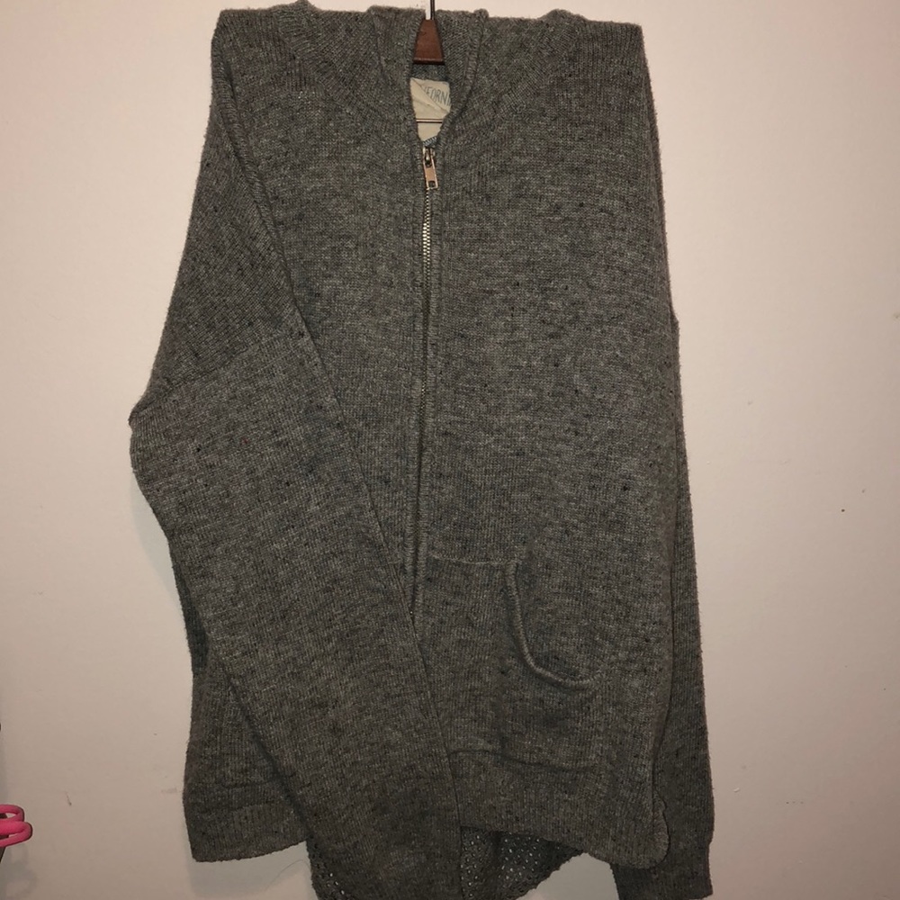 Zip up hoodie.